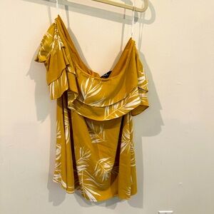 Yellow off shoulder dress